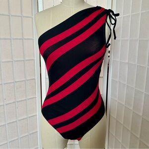 Asymmetric one piece swimsuit